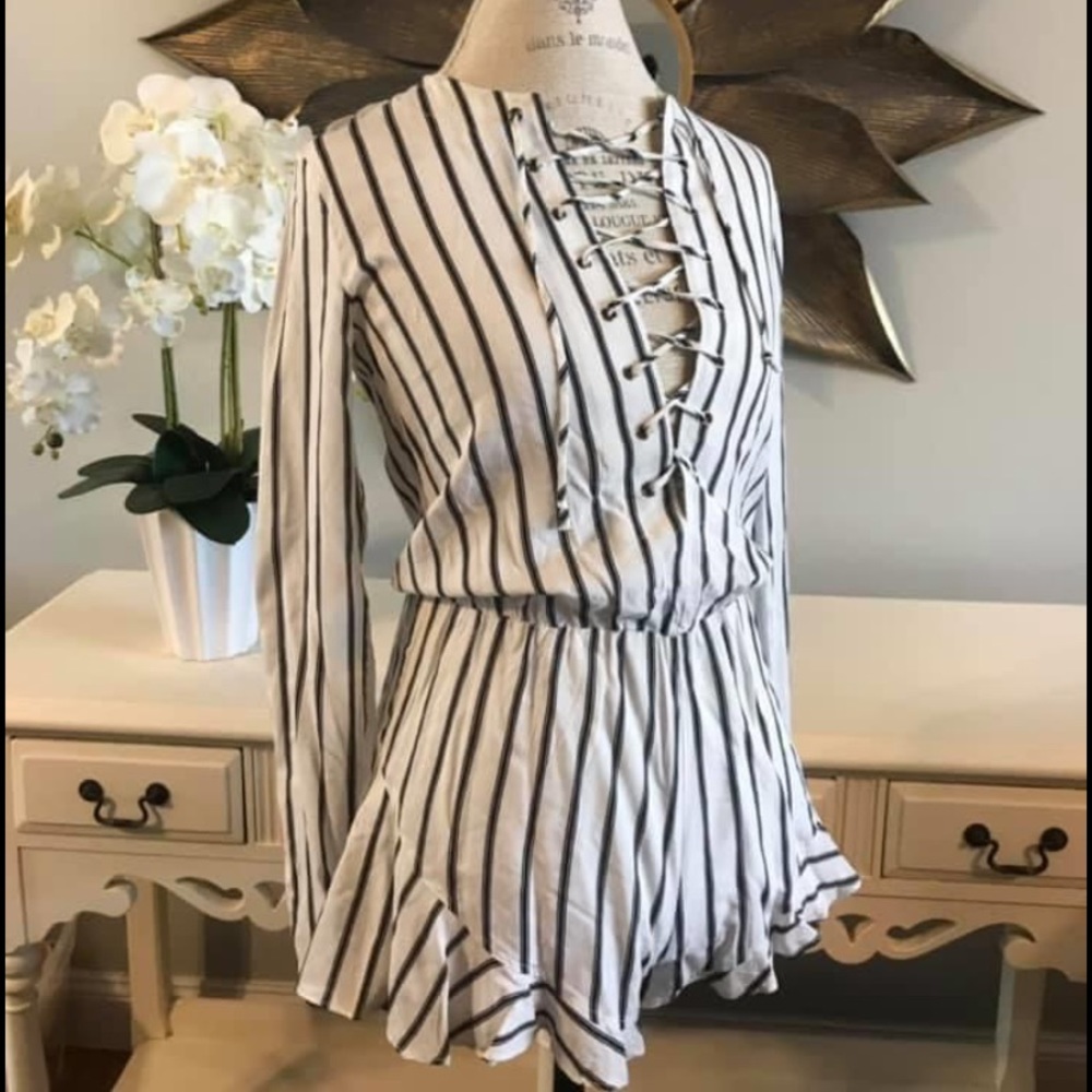 NWT Cotton Candy LA Striped Romper